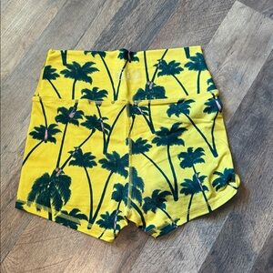 Fleo Yellow and Green Palm Print Shorts